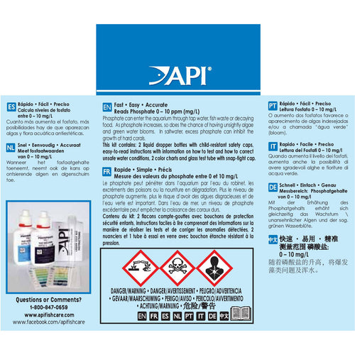 API Phosphate Test Kit Accurate PO4 Testing for Saltwater & Reef Aquariums