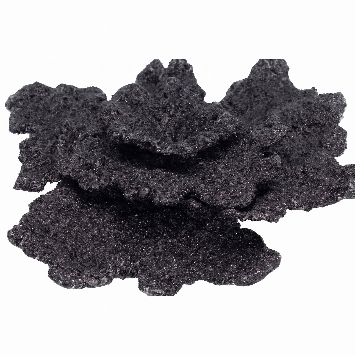 Real Reef Turbinaria Cup Plate Rock in Midnight Black