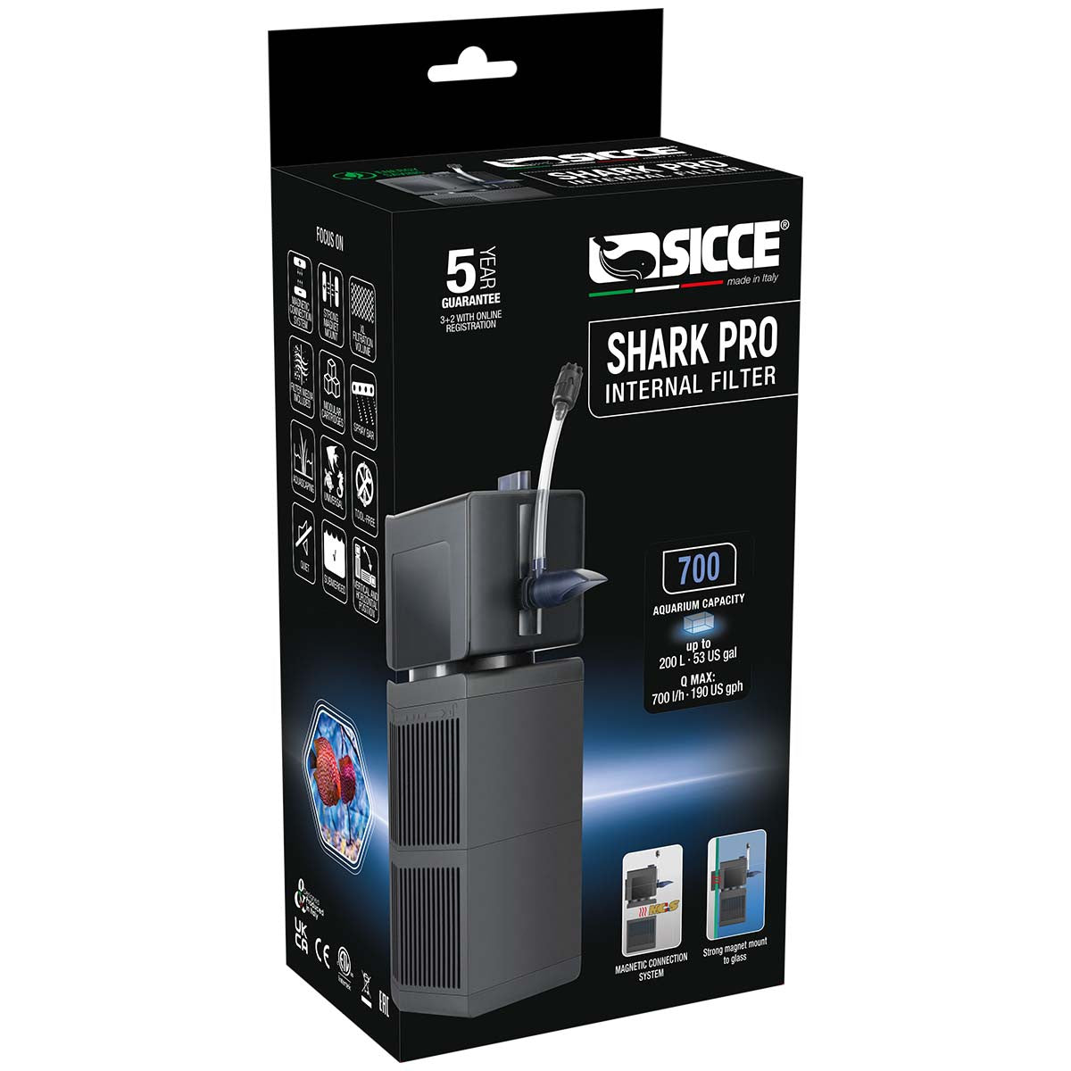 Sicce SHARK PRO Internal Aquarium Filter – 700 / 900 — product view 1