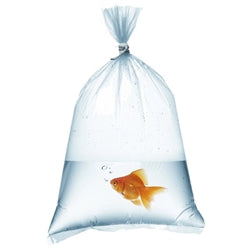 Representative clear fish shipping bags; select exact size and case quantity