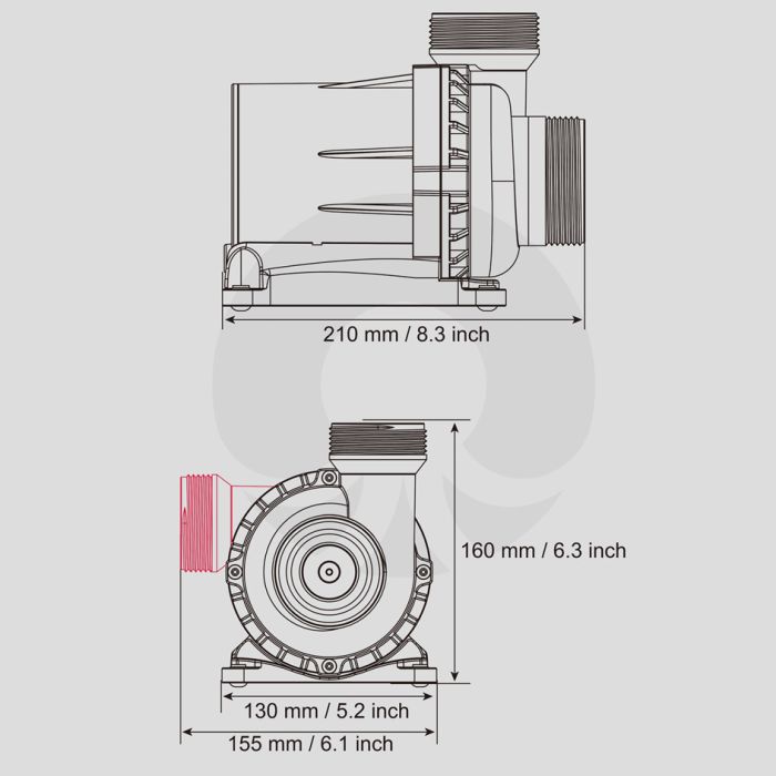 Reef Octopus VarioS 10 Controllable Pressure-Rated DC Return Pump | 4,220 GPH