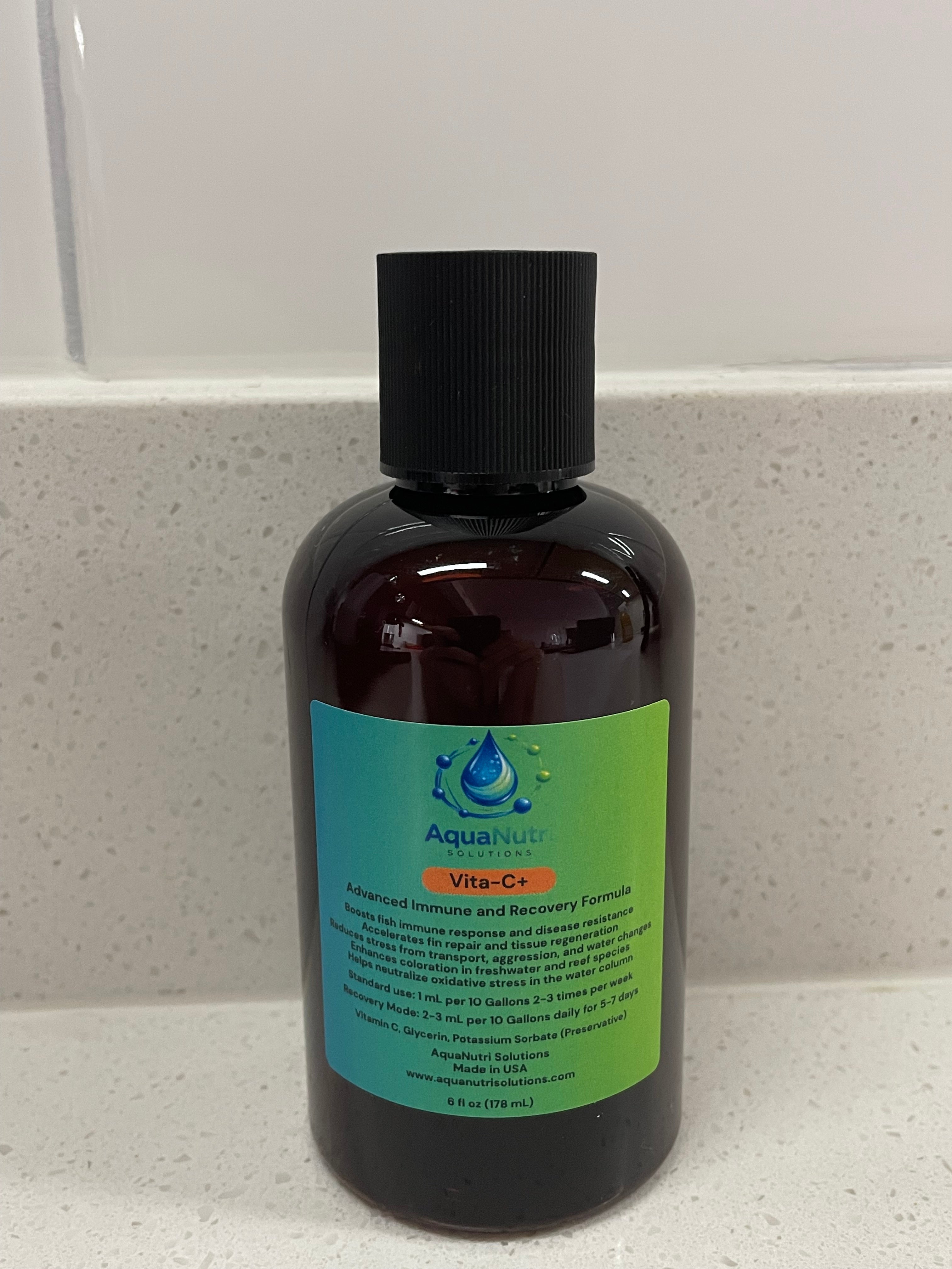AquaNutri Vita C+ 6 oz Immune Support Supplement for Freshwater and Saltwater Aquariums